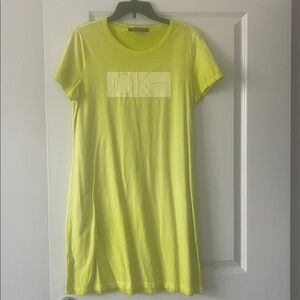Women’s Calvin Klein Neon Yellow T-Shirt Dress - Size L